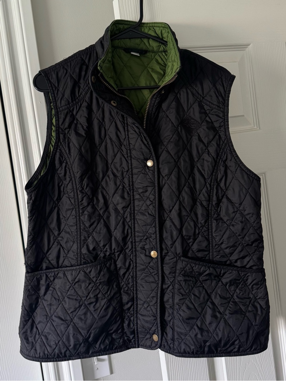 Barbour Summer Liddesdale Gilet Full Zip Snap Vest Womens Size 18